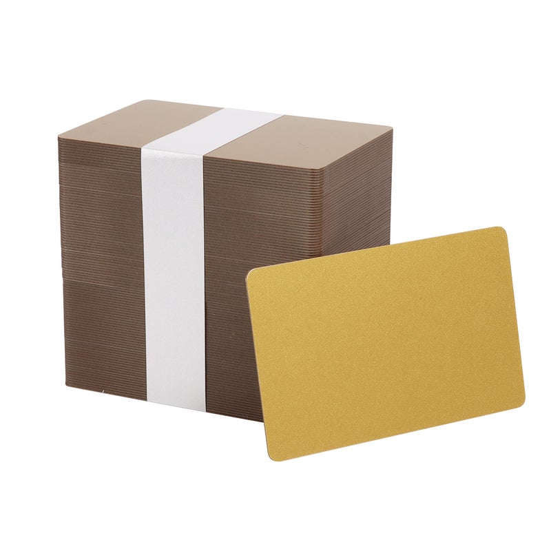 easyIDea Pack of 100 Premium Yellow Gold CR80 PVC Cards | 30 mil by easyIDea - Image 1